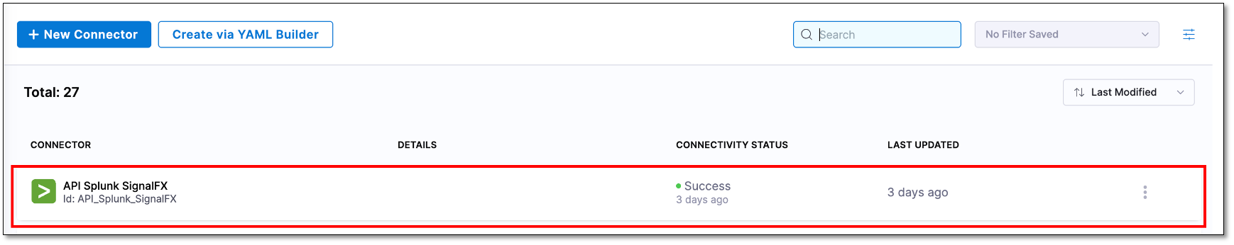 Splunk Observability [SignalFX] connector