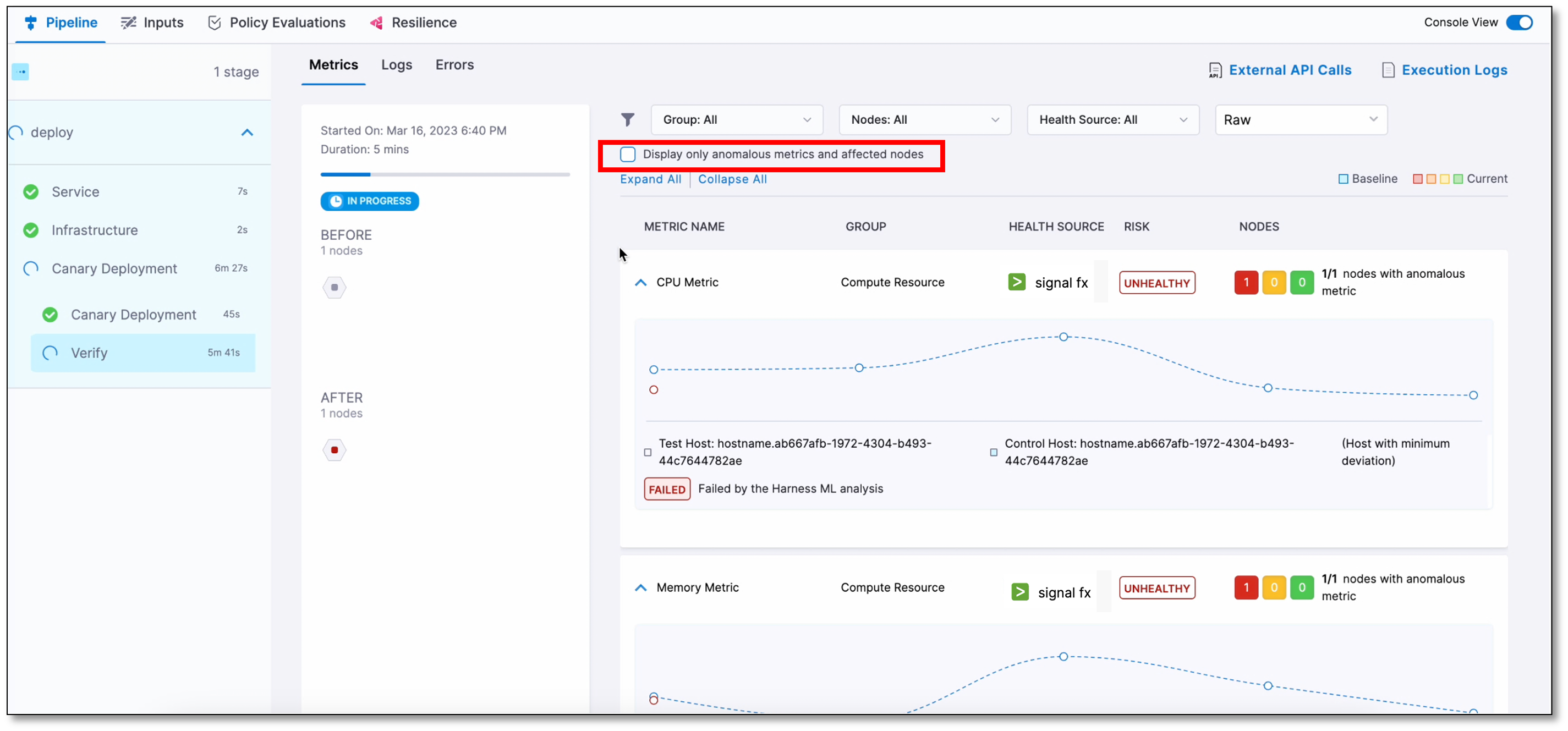 Verification step console view all data